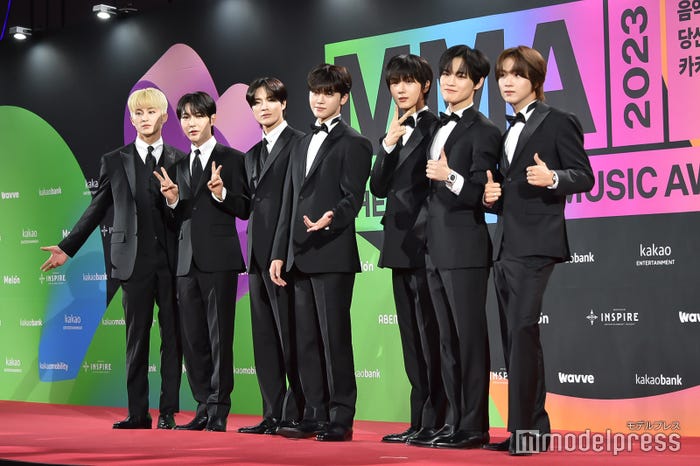 NCT DREAM(左から)マーク、ロンジュン、ジェノ、ジェミン、チソン、チョンロ、ヘチャン(C)モデルプレス