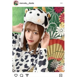 #ババババンビ 池田メルダ、牛柄コーデでペロリ舌出し「ぎゅうたん」