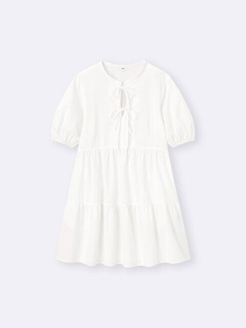 GU コットンティアードミニワンピース GUのコットンティアードミニワンピース