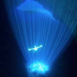 神秘的な光のシャワー “ロタブルー”の世界を泳ぐロタホール(C)Junji Takasago/MVA