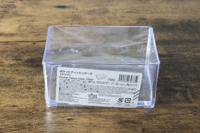 ダイソー　ポケットティッシュケース　クリア　透明