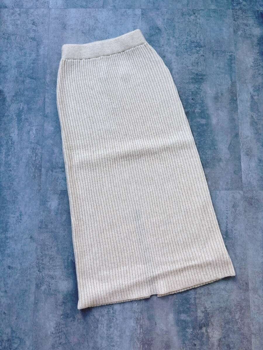 cocaラメニットセットアップ cocaラメニットIラインスカート アイボリー