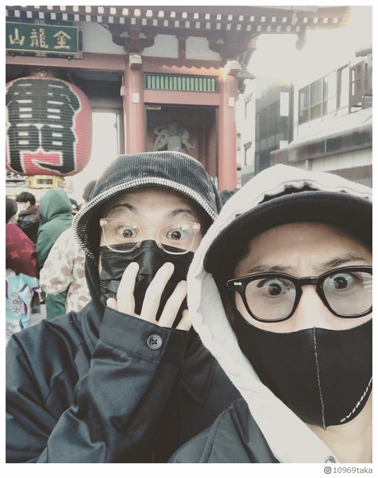 ワンオクTaka＆WANIMA・KENTA、浅草でのプライベートショット「絶対目立つ」「遭遇したい」