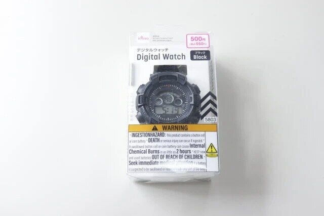ダイソー　デジタルウォッチ（BK）　パッケージ