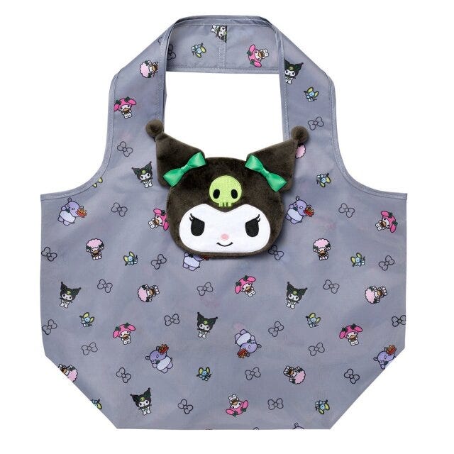 モスバーガーのフェイスポーチ付きエコバッグ（クロミ）のビジュアル