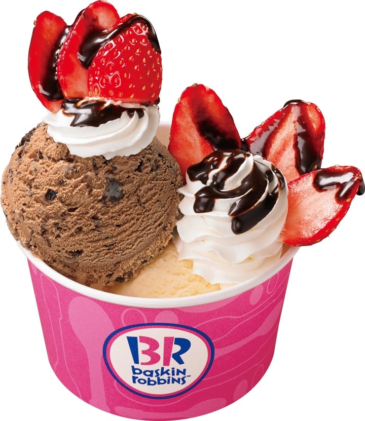 カップサンデー　チョコレートソース　キッズダブル／画像提供：B-R サーティワン アイスクリーム