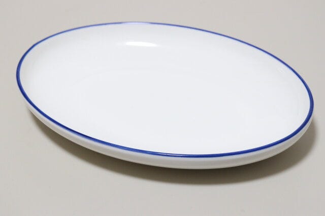 すくいやすいカレー皿(ブルーライン) すくいやすいカレー皿(ブルーライン)