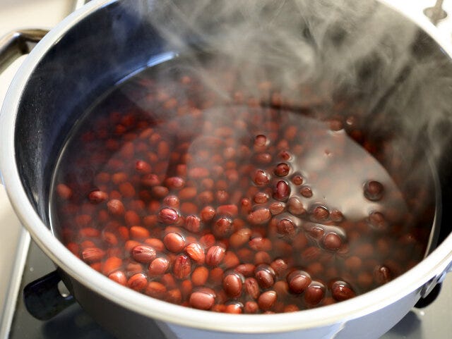 ぜんざい　レシピ　小豆を炊く