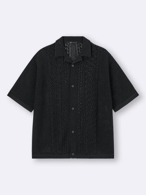 GUのウォッシャブルメッシュニットシャツ