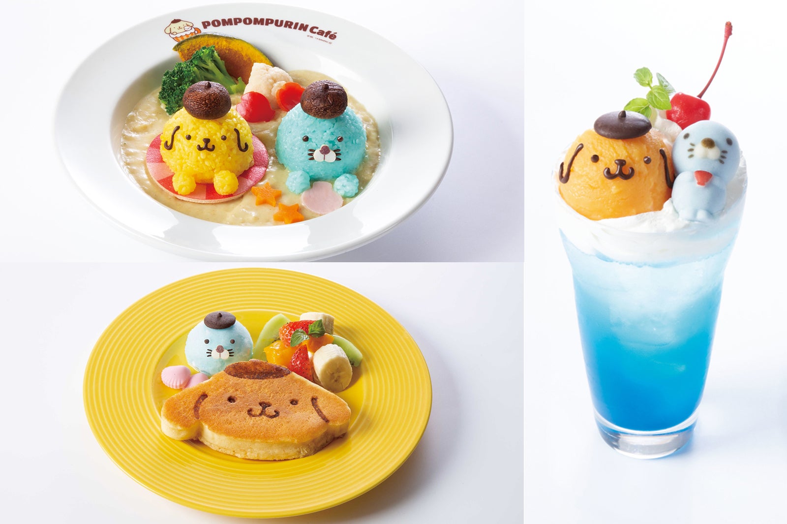 ぼのぼの×ポムポムプリンカフェ　海水浴イメージのゆるカワなコラボメニュー