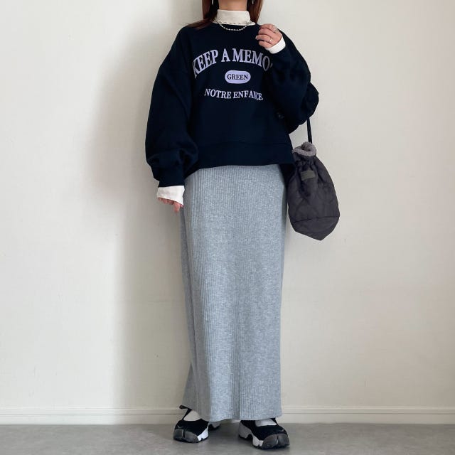 しまむら　スカート　コーデ　スウェット