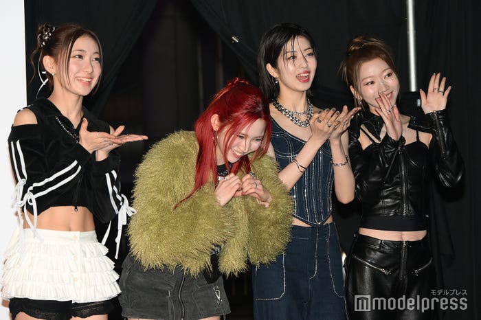 IS:SUE/RIN(会⽥凛)、NANO(釼持菜乃)、YUUKI(⽥中優希)、RINO(坂⼝梨乃)(C)モデルプレス