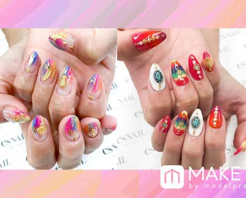 夏は派手なカラーで指先を目立たせて!元気を貰えるカラフルネイル4選