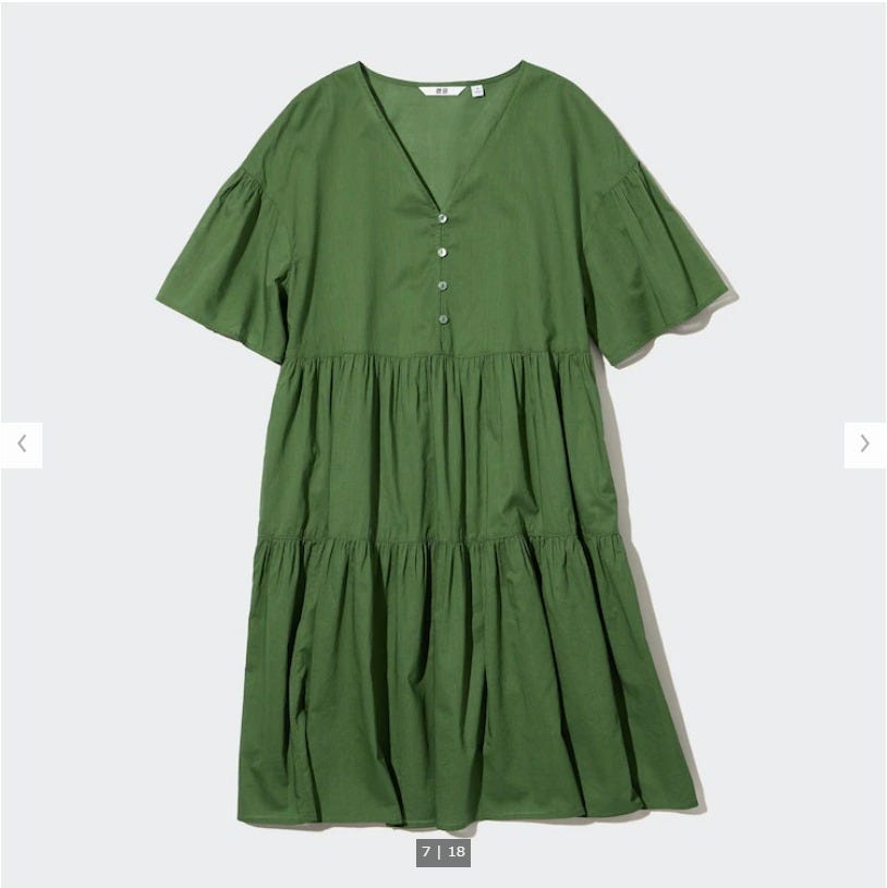 ユニクロ 夏 ワンピース ユニクロ uniqlo レディース アイテム おすすめ オススメ トレンド 人気 コスパ 使える おしゃれ お洒落 オシャレ 2022 夏 ワンピース ワンピ ティアード ミニワンピース ミニ丈 レイヤード グリーン