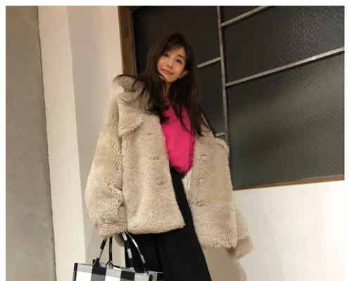 田中みな実、私服公開 ボアコートコーデ&色使いが「参考になる」と反響