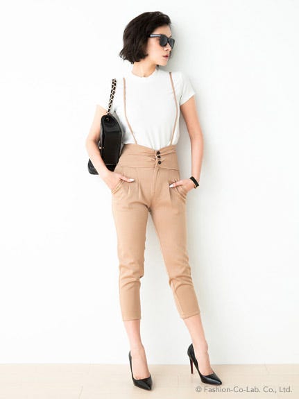 ハイウエストサス付シャーリングパンツ「fifth」4,093円(税込)