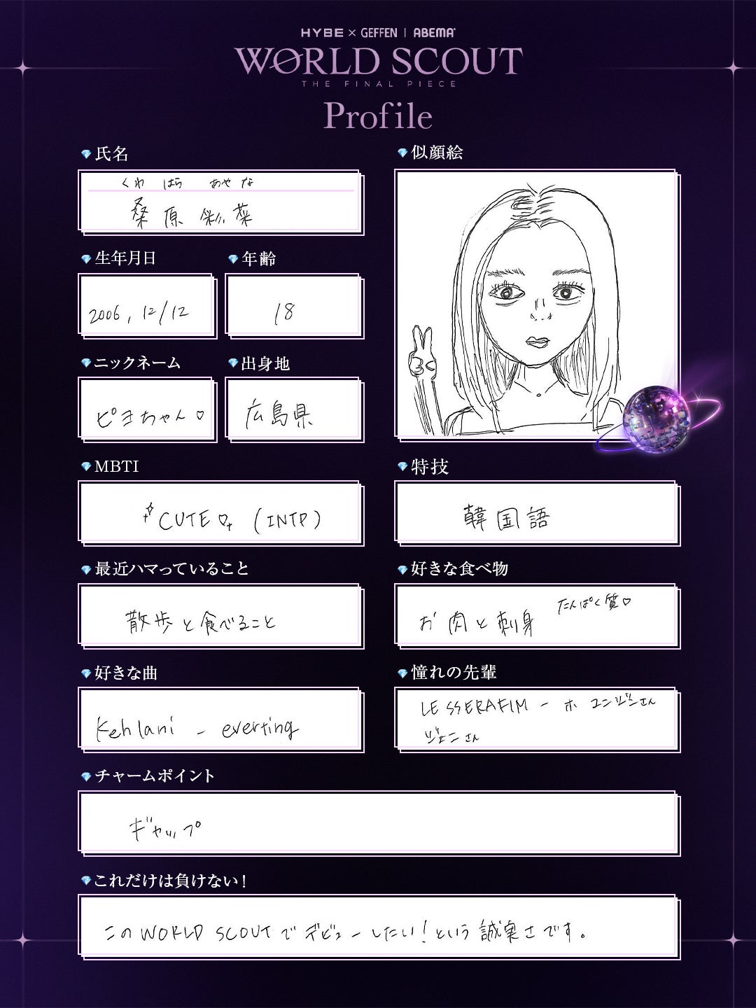 桑原彩菜（Ayana Kuwahara ）（C）AbemaTV,Inc.