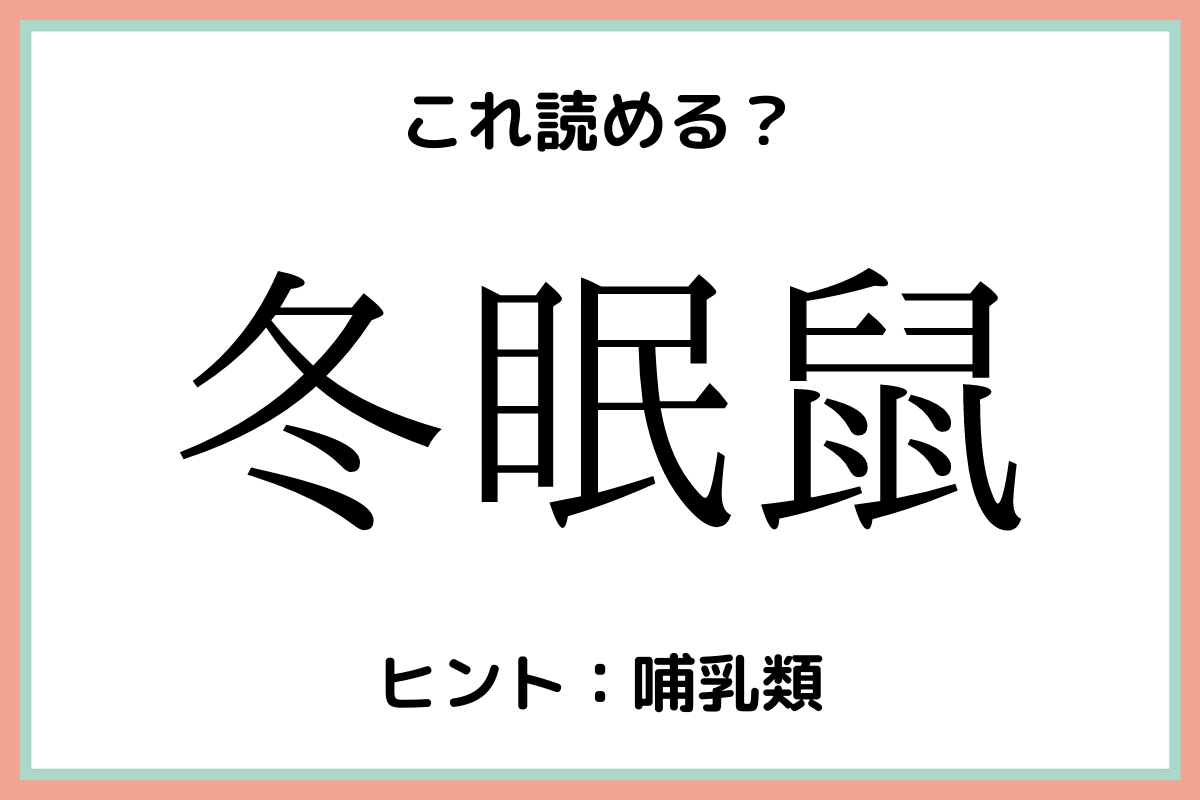 冬眠鼠って何 読めたらスゴイ 動物の難読漢字 4選 モデルプレス