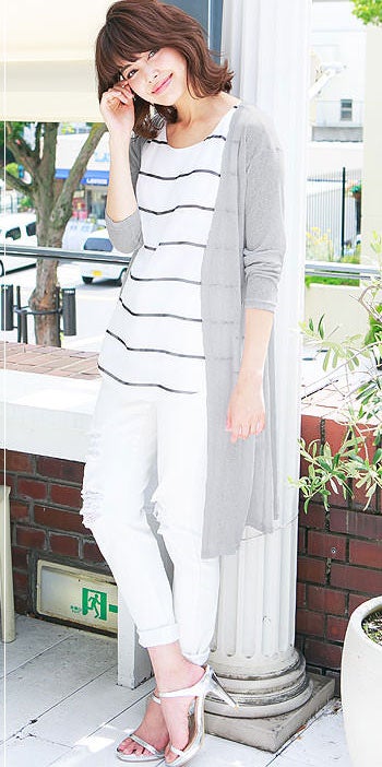 スラブサマーニット☆長袖シースルーロングカーディガン「神戸レタス」2490円（税込）／画像提供：神戸レタス