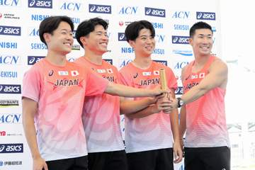 陸上 リレー侍がオーバーハンドパスに挑戦 桐生「やってみたいのもあったから楽しみ」