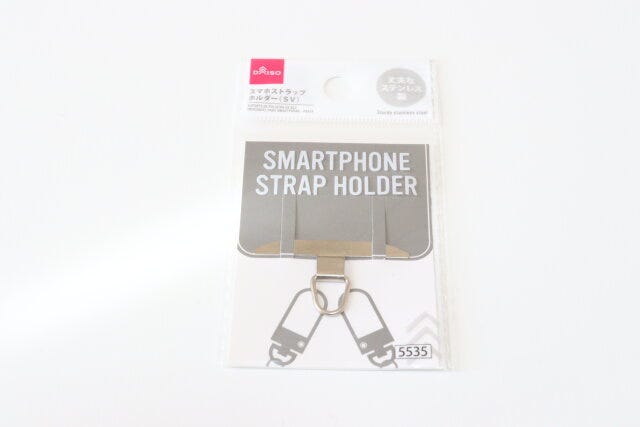 ステンレス製スマホストラップホルダー(SV) ダイソーステンレス製スマホストラップホルダー(SV)