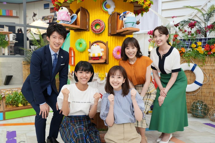 杉山真也アナウンサー、御手洗菜々アナウンサー、南後杏子アナウンサー、江藤愛アナウンサー、宇賀神メグアナウンサー(C)TBS