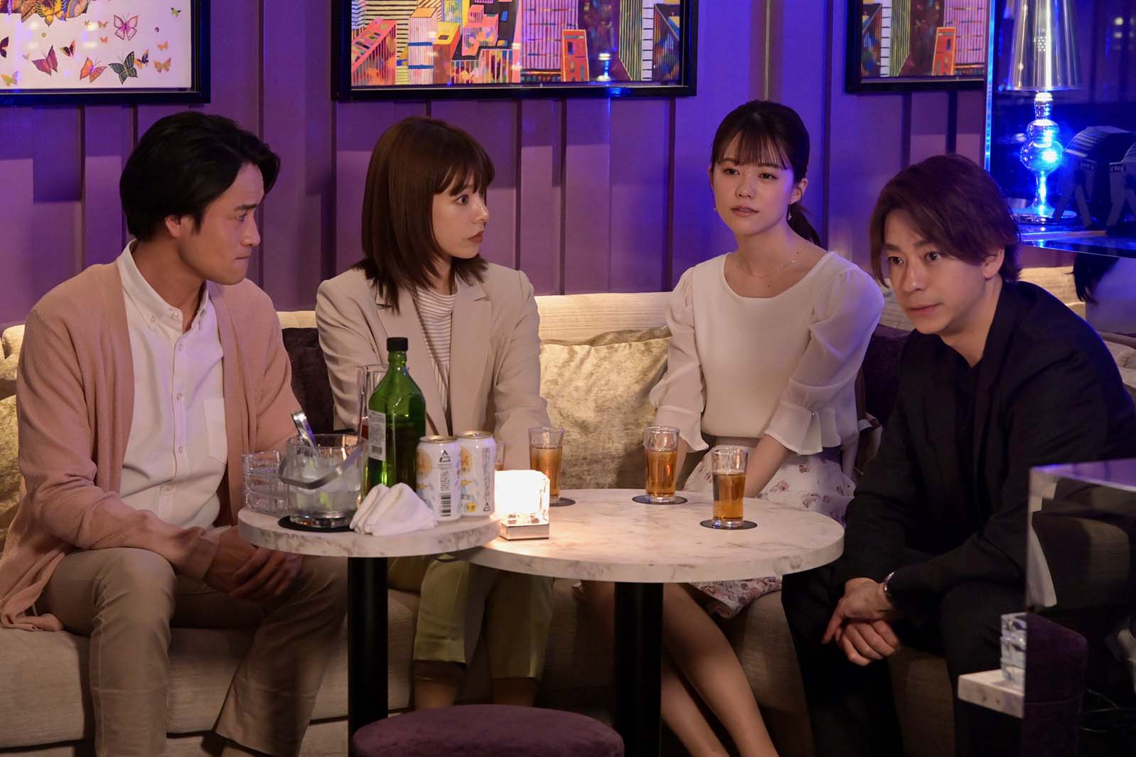 笠原秀幸、桜井ユキ、志田彩良、三浦翔平「ホスト相続しちゃいました」第7話より（C）カンテレ