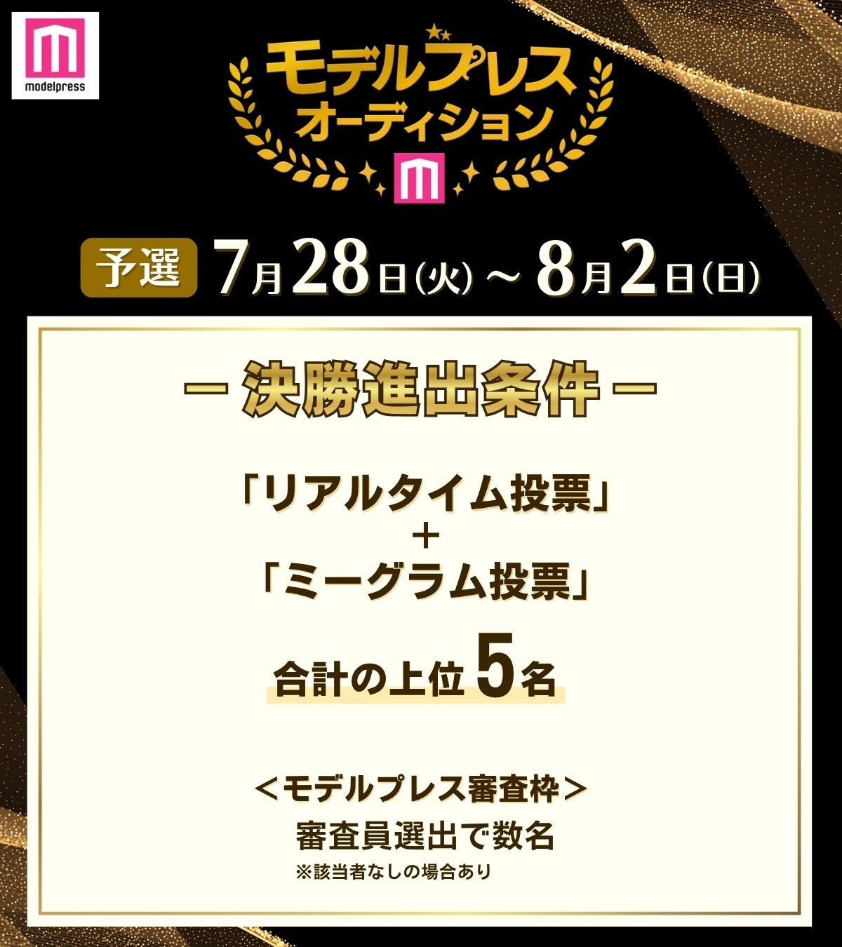 決勝進出条件（C）モデルプレス