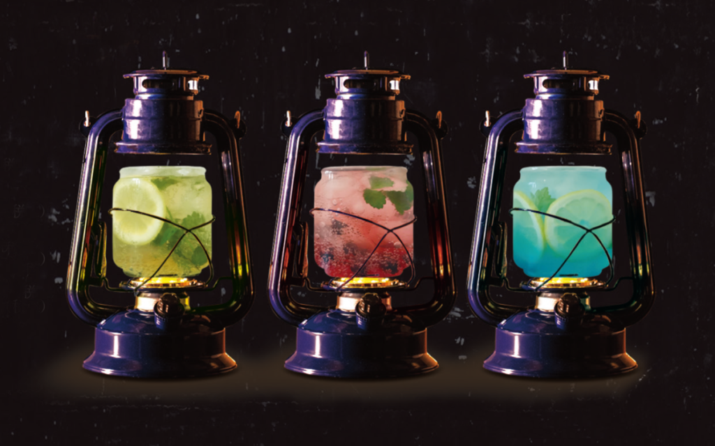 （左から）ジンジャーモヒート、ベリー＆ベリー、ブルーレモンスカッシュ550円～／画像提供：公益社団法人びわこビジターズビューロー