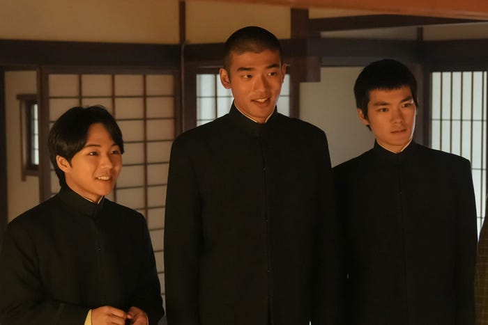 下川恭平、日高由起刀、杉田雷麟「ばけばけ」第40話(C)NHK