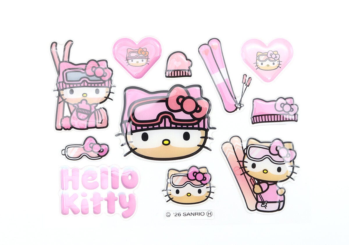 雪焼けハローキティぷっくりピンクシール