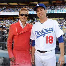 EXILE ATSUSHI、前田健太投手（C）Los Angeles Dodgers／JON