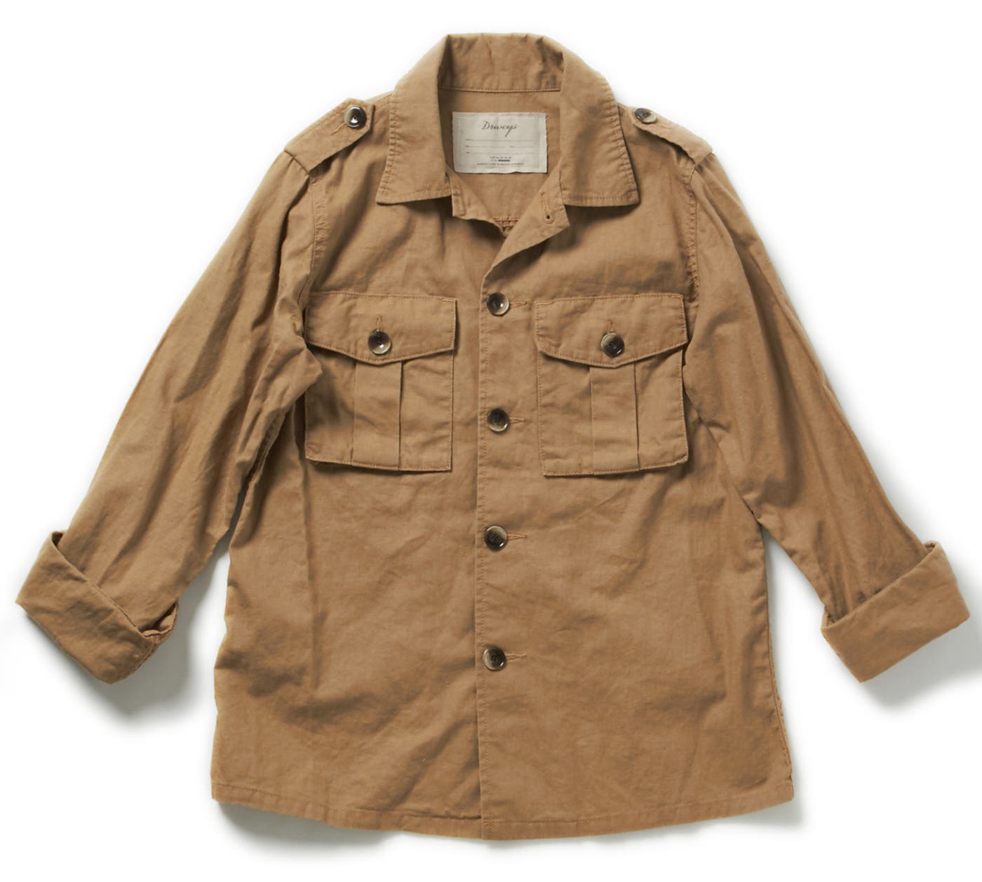 「DRWCYS」リネン混ミリタリージャケット/¥16,000→¥6,400 60%OFF