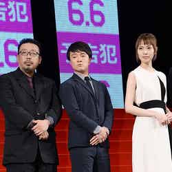 （左から）中村義洋監督、濱田岳、戸田恵梨香