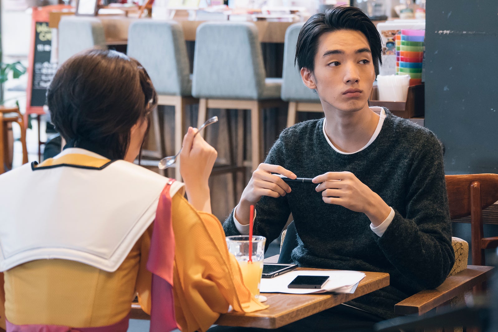 西野七瀬、清水尋也／「電影少女」第3話より（C）「電影少女2018」製作委員会