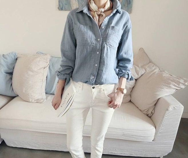 タイトなラインが美しい　ホワイトデニムスキニーパンツ「ACO DESIGN」5,000円（税込）