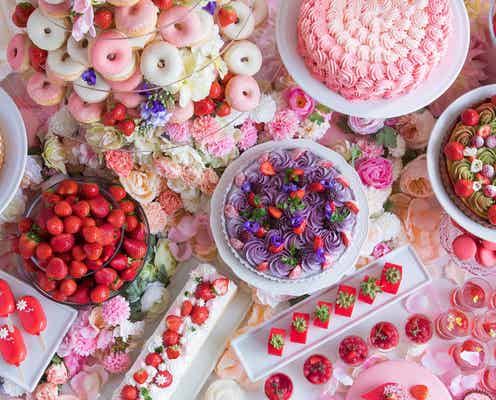 花の妖精が集ういちごデザートビュッフェ、ヒルトン大阪が花いっぱいの空間に
