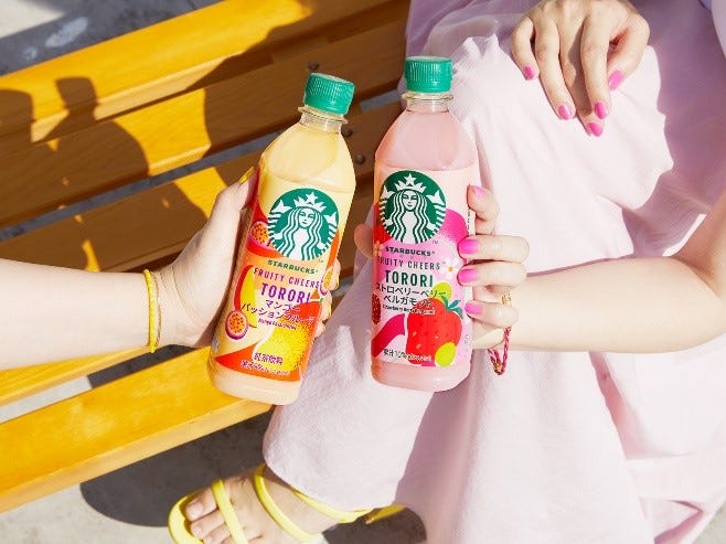 スターバックス FRUITY CHEERS TORORI ストロベリーベリーベルガモット/マンゴーパッションフルーツ(提供画像)