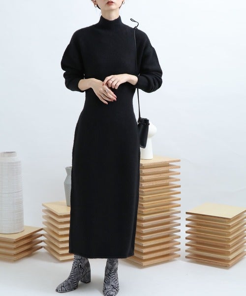 黒ワンピースの冬コーデ 21 カジュアルにもシンプルにも着こなす大人女性に モデルプレス