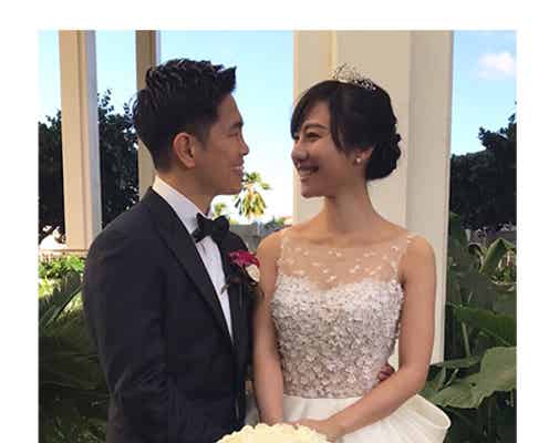 谷村奈南&井岡一翔選手、ハワイで結婚式 ウェディングドレス姿を公開