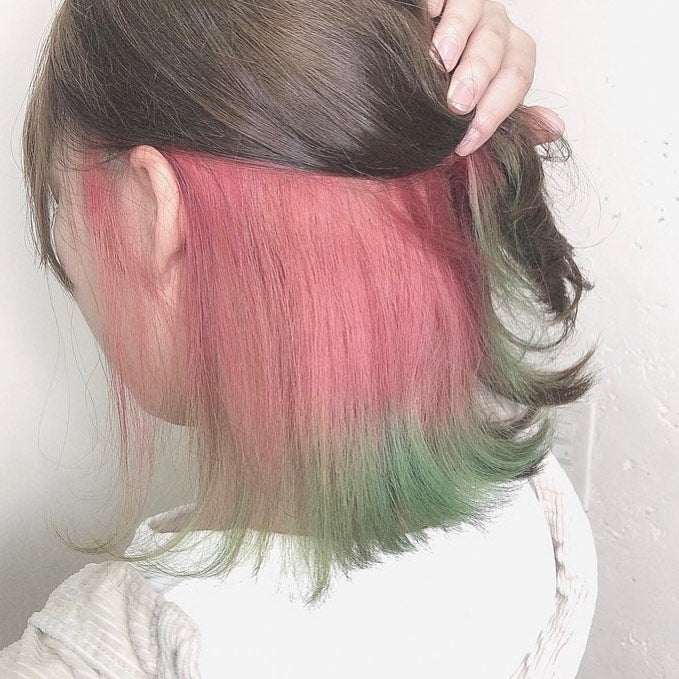 「甘露寺蜜璃」風カラー／三宮元町grit（@rrbang1224）@m____ei29