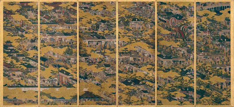 重要文化財「洛中洛外図屏風」（左側）