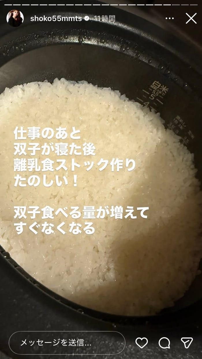 中川翔子Instagramストーリーズより