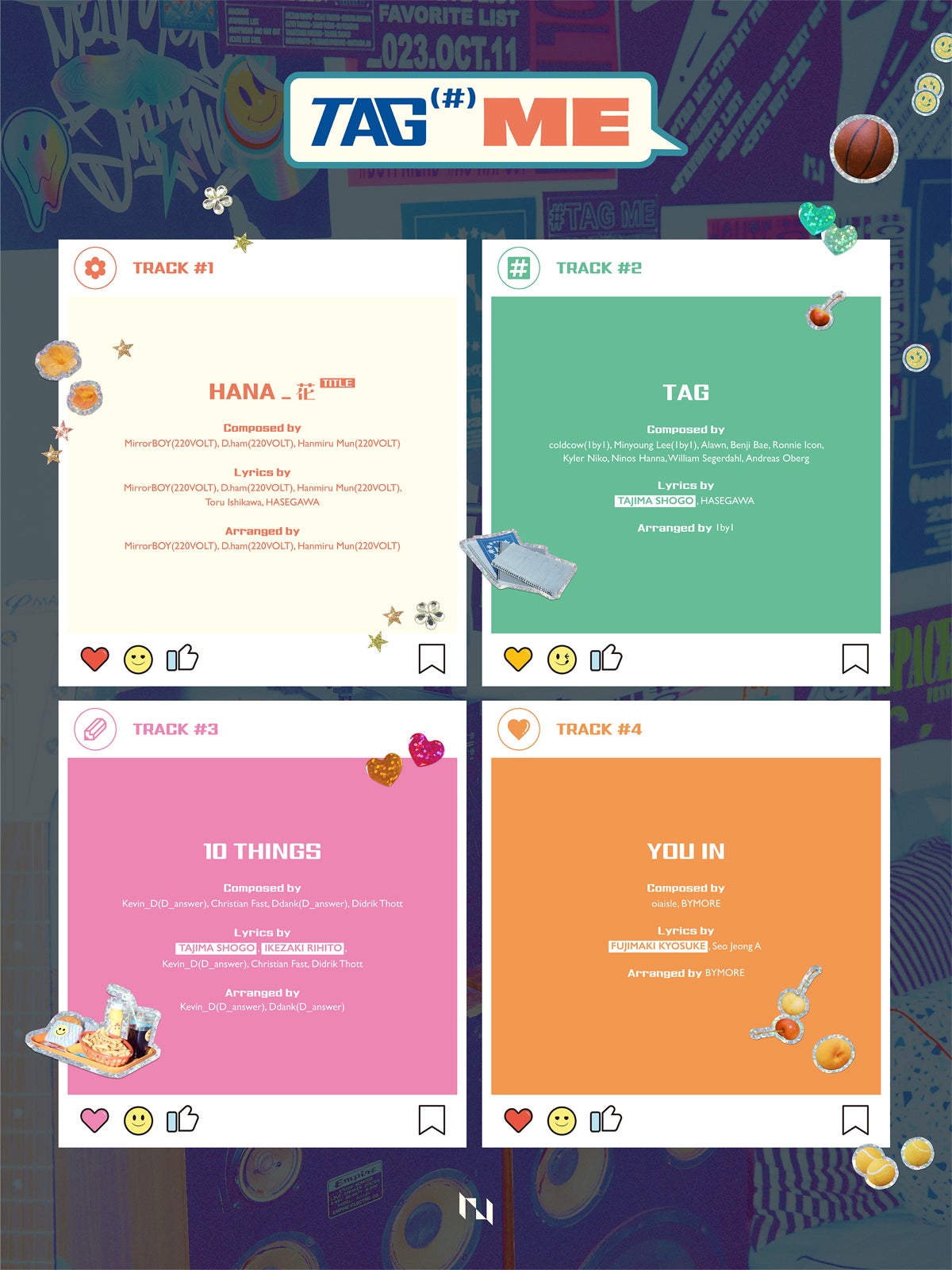 INI「TAG ME」トラックリスト／（C）LAPONE Entertainment