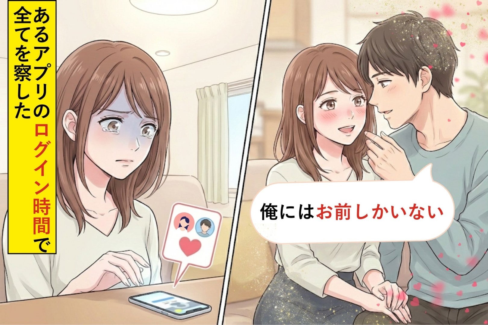 「俺にはお前しかいない」といってくれた彼氏→アプリのログイン時間で全てを察した