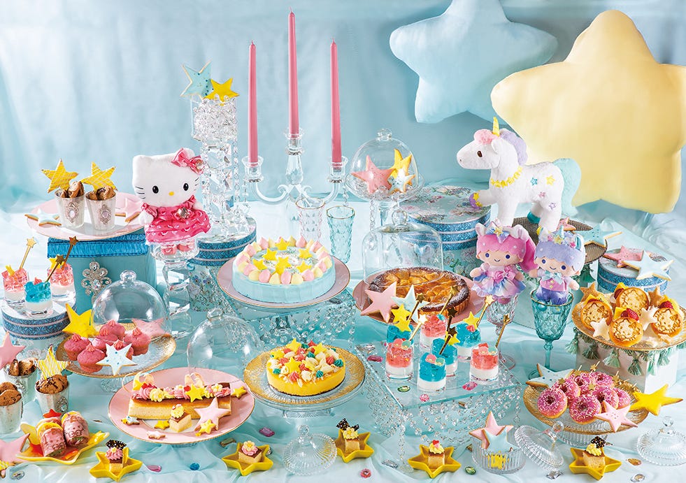 キキ&ララのデザートバイキング、京王プラザホテル多摩で開催 星降るゼリーや水色&ピンクケーキ