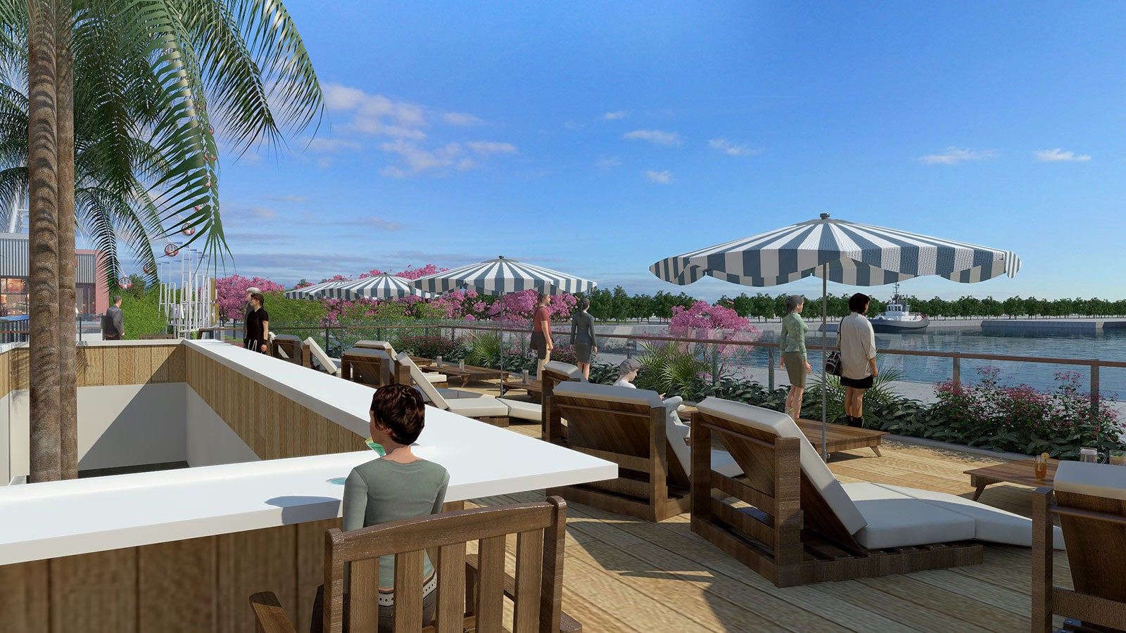 ウォーターフロントデッキのイメージ／画像提供：三井不動産株式会社