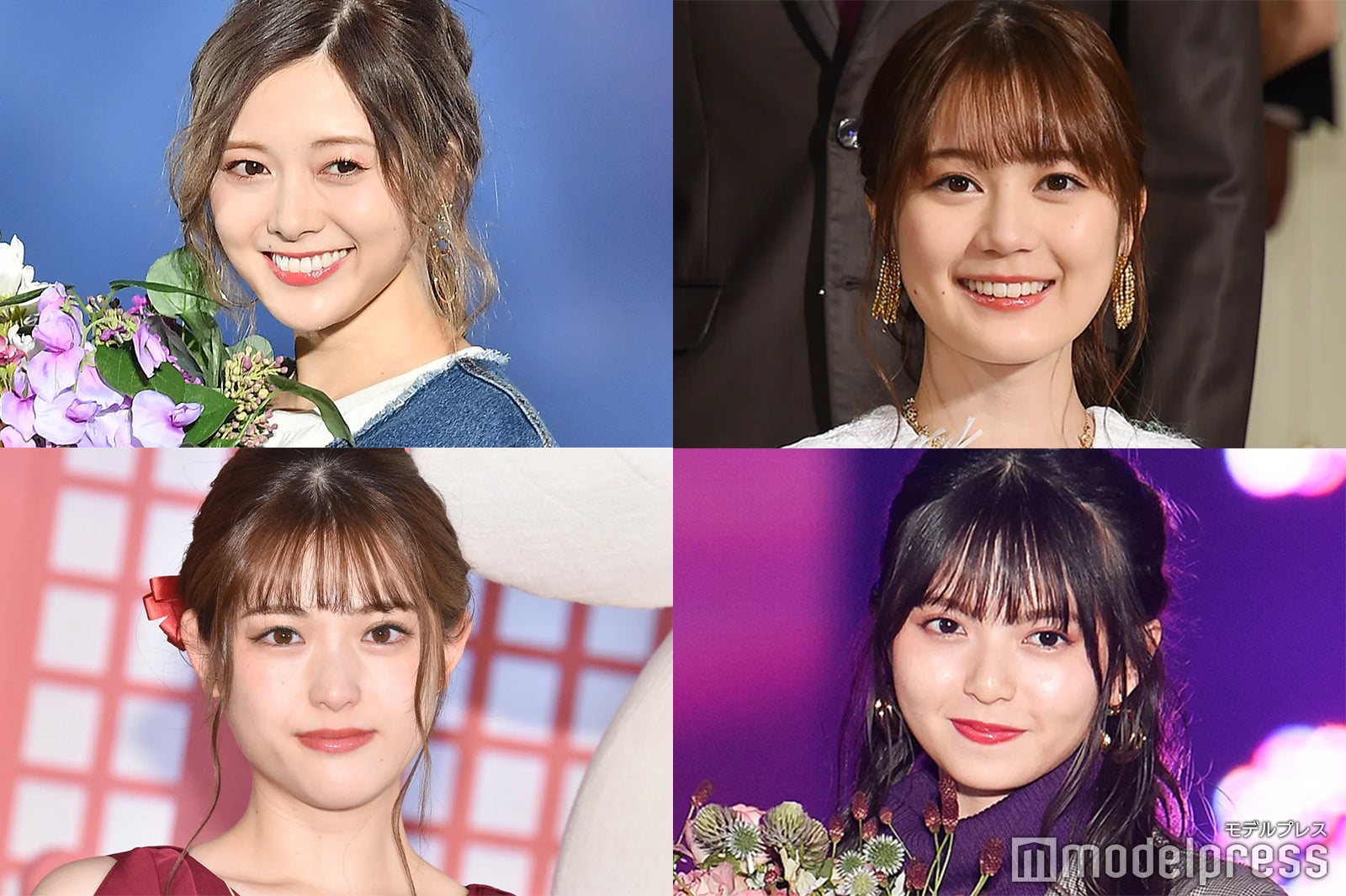（左上から時計回りに）白石麻衣、生田絵梨花、齋藤飛鳥、松村沙友理 （C）モデルプレス