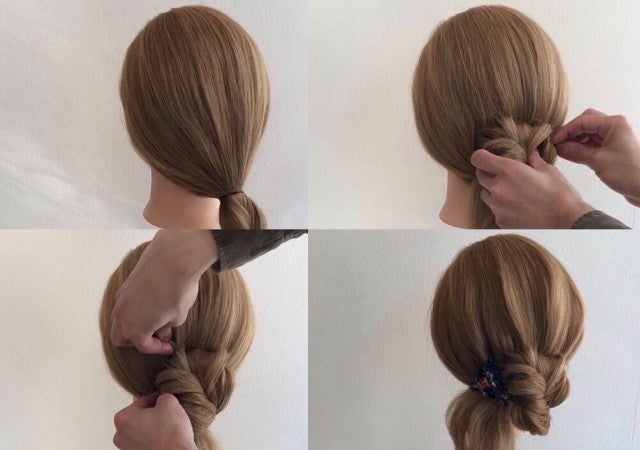 1回くるりんぱするだけ ざっくり感が可愛いお団子風まとめ髪アレンジ モデルプレス