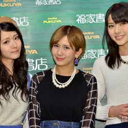 写真集「アロハロ！℃-ute　2014」（1月25日発売）の出版記念イベントに登場した（左より）鈴木愛理、岡井千聖、矢島舞美
